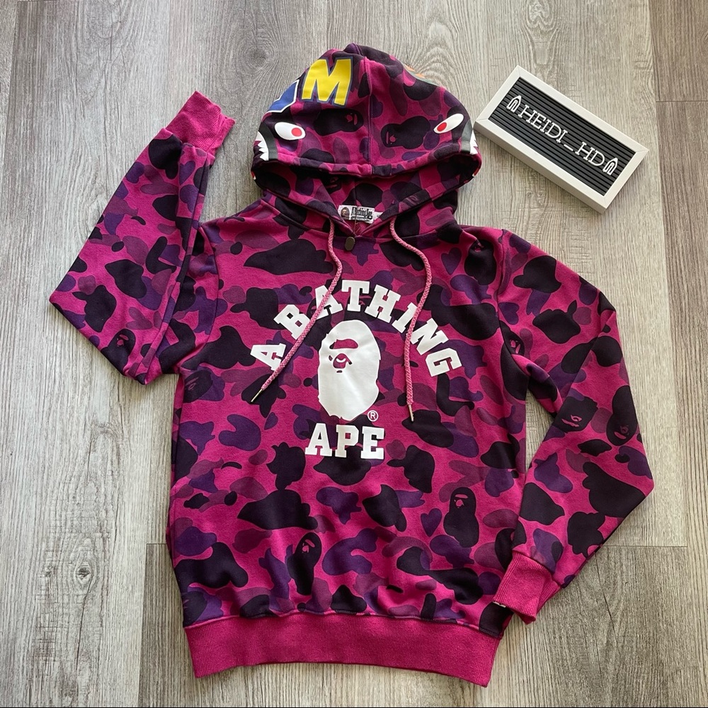 A Bathing Ape Camo Hoodie Shark